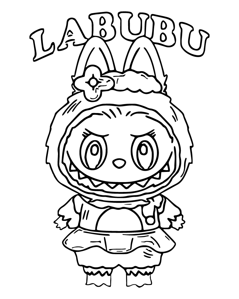 Printable Labubu Coloring Page Printable Labubu Coloring Page