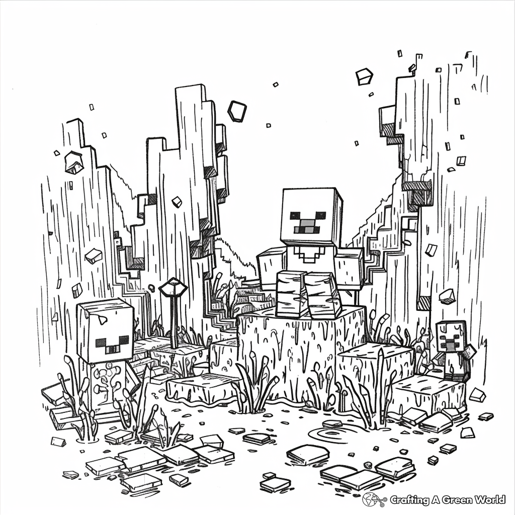 minecraft steve coloring pages