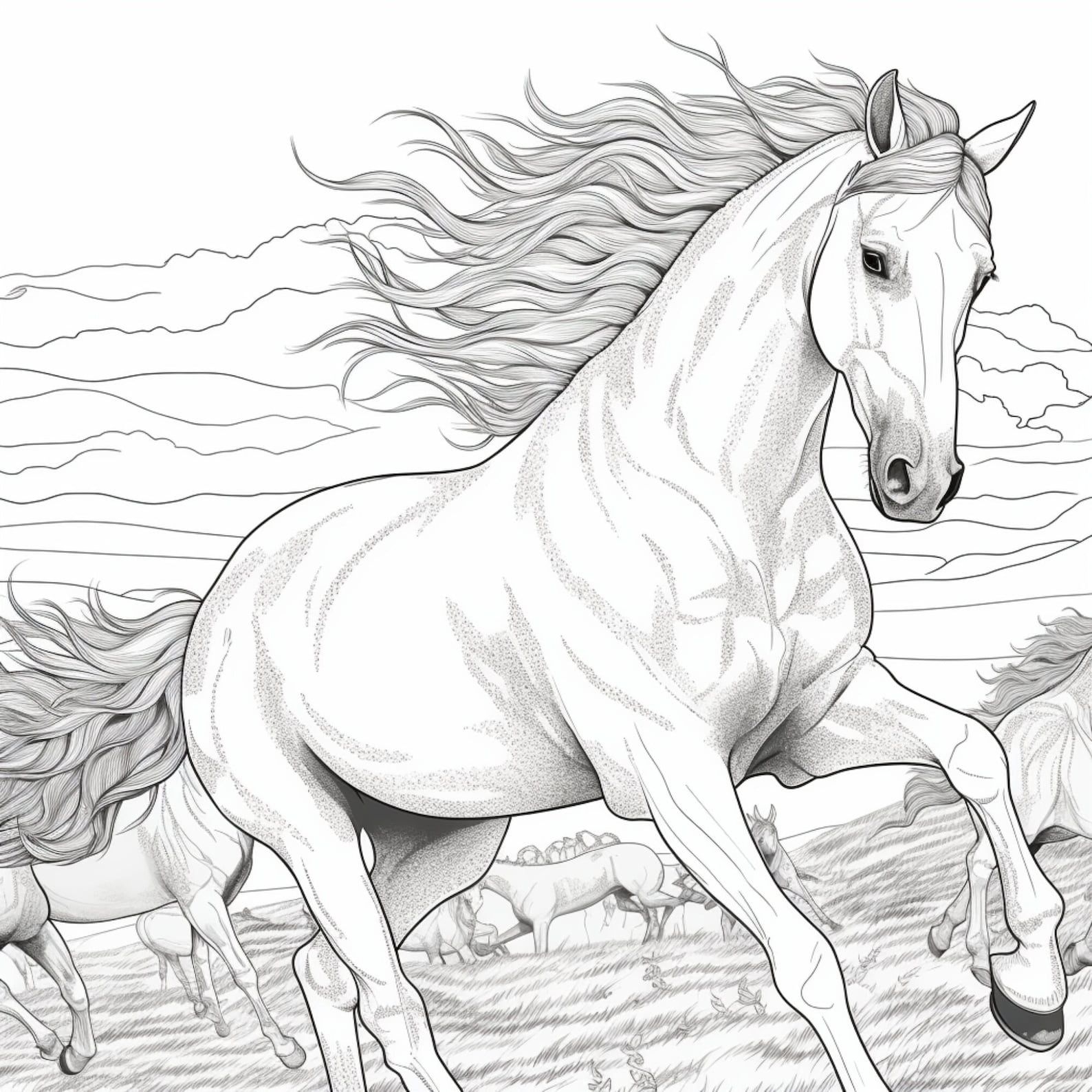 Printable Realistic Horse Coloring Page Horse Coloring Pages Horsehorse 