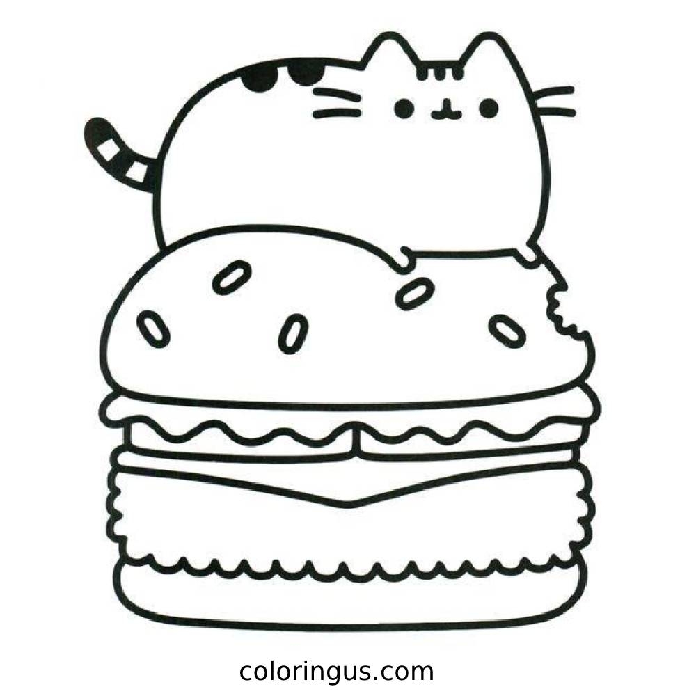 Pusheen Coloring Pages Free Printable PDF