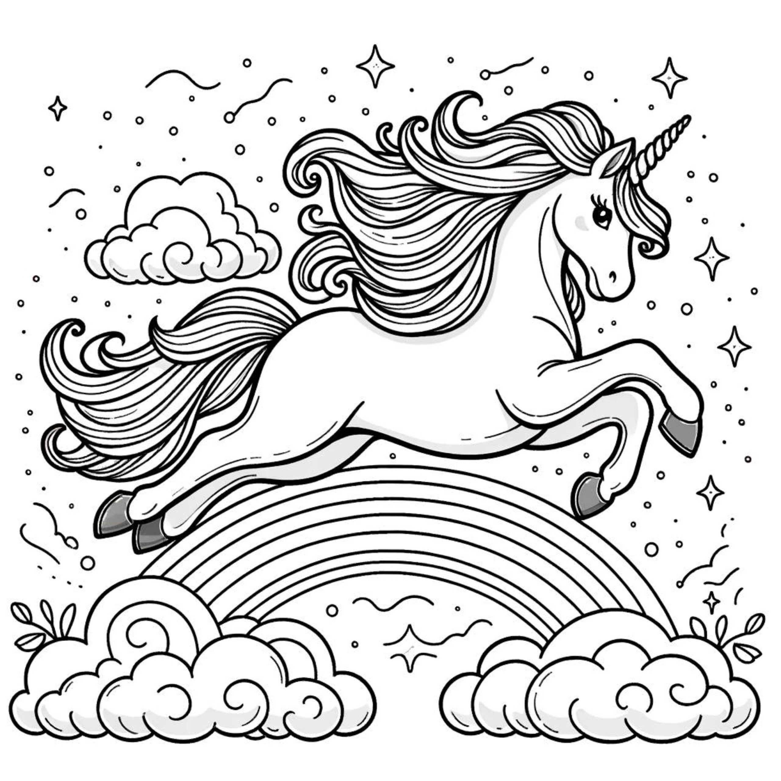 unicorn rainbow coloring pages unicorn rainbow coloring pages