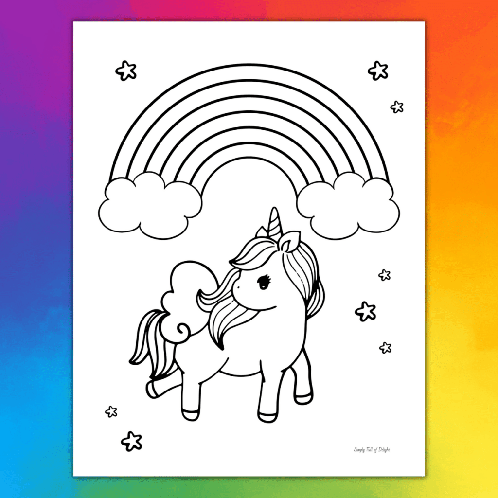 Rainbow Unicorn Coloring Pages Rainbow Unicorn Coloring Pages