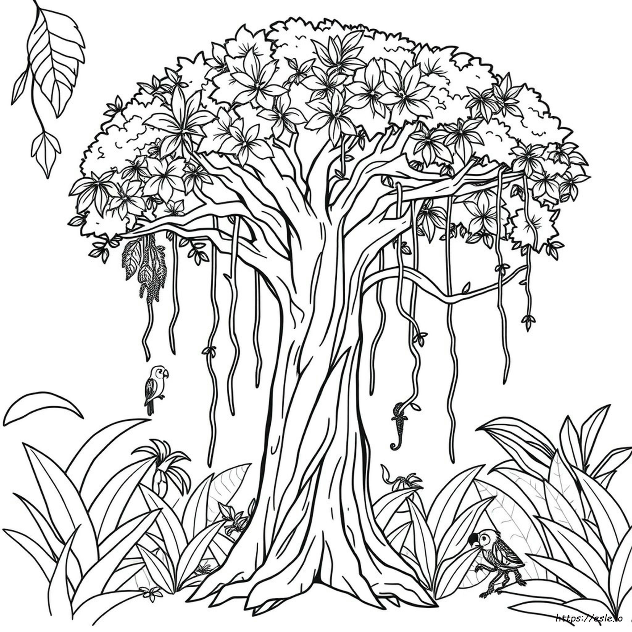 Rainforest Tree Coloring Page