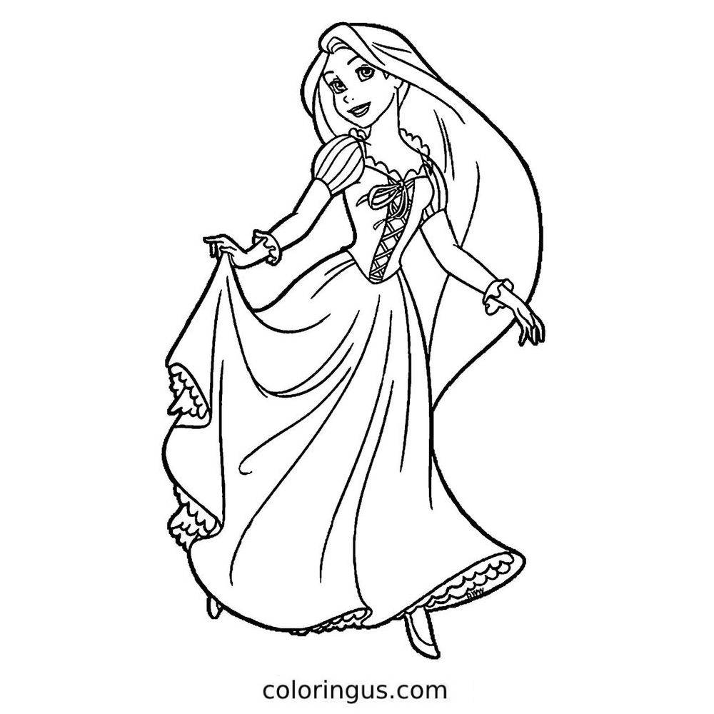 Rapunzel Coloring Pages Free Printable PDF