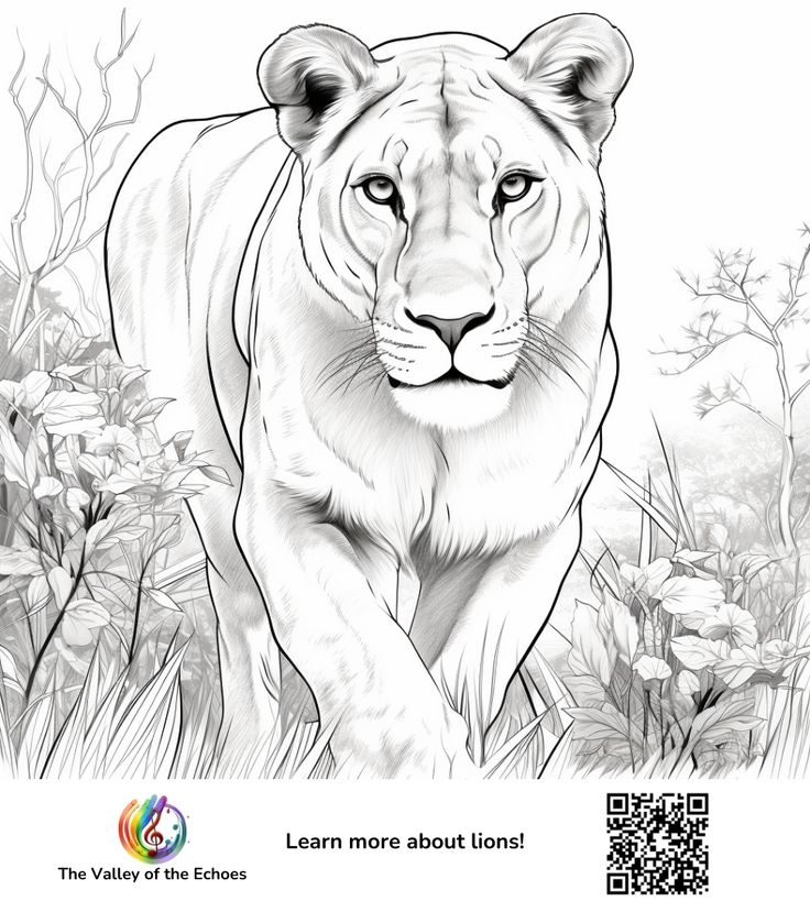 Realistic Lioness Coloring Pages 2025 
