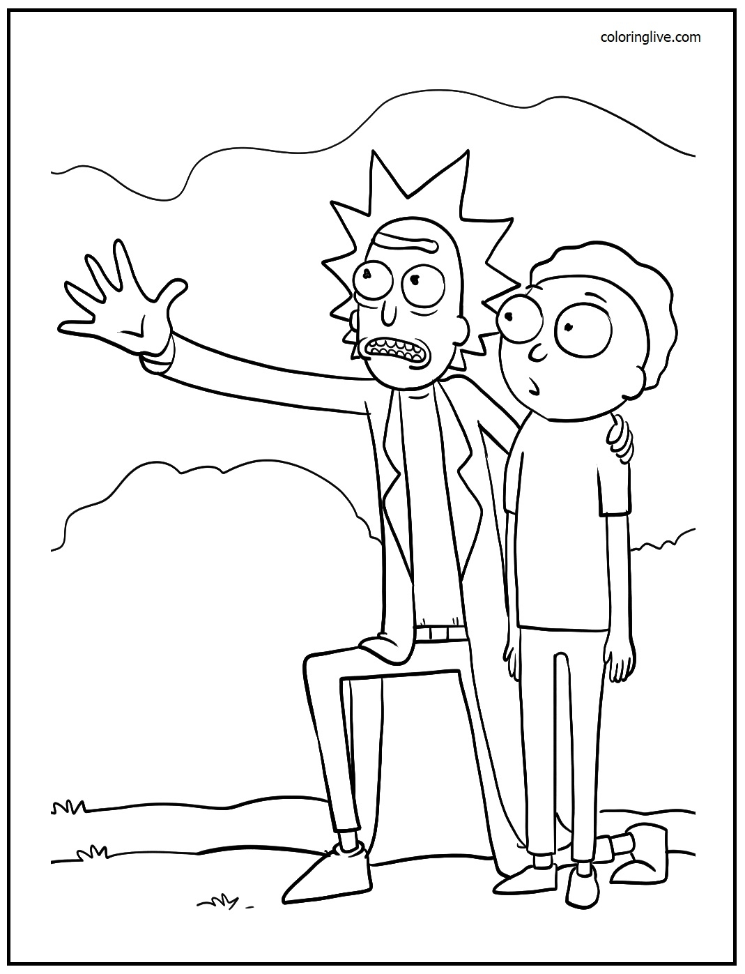 Rick And Morty Coloring Pages 10 Printable Sheets Simple To Draw 