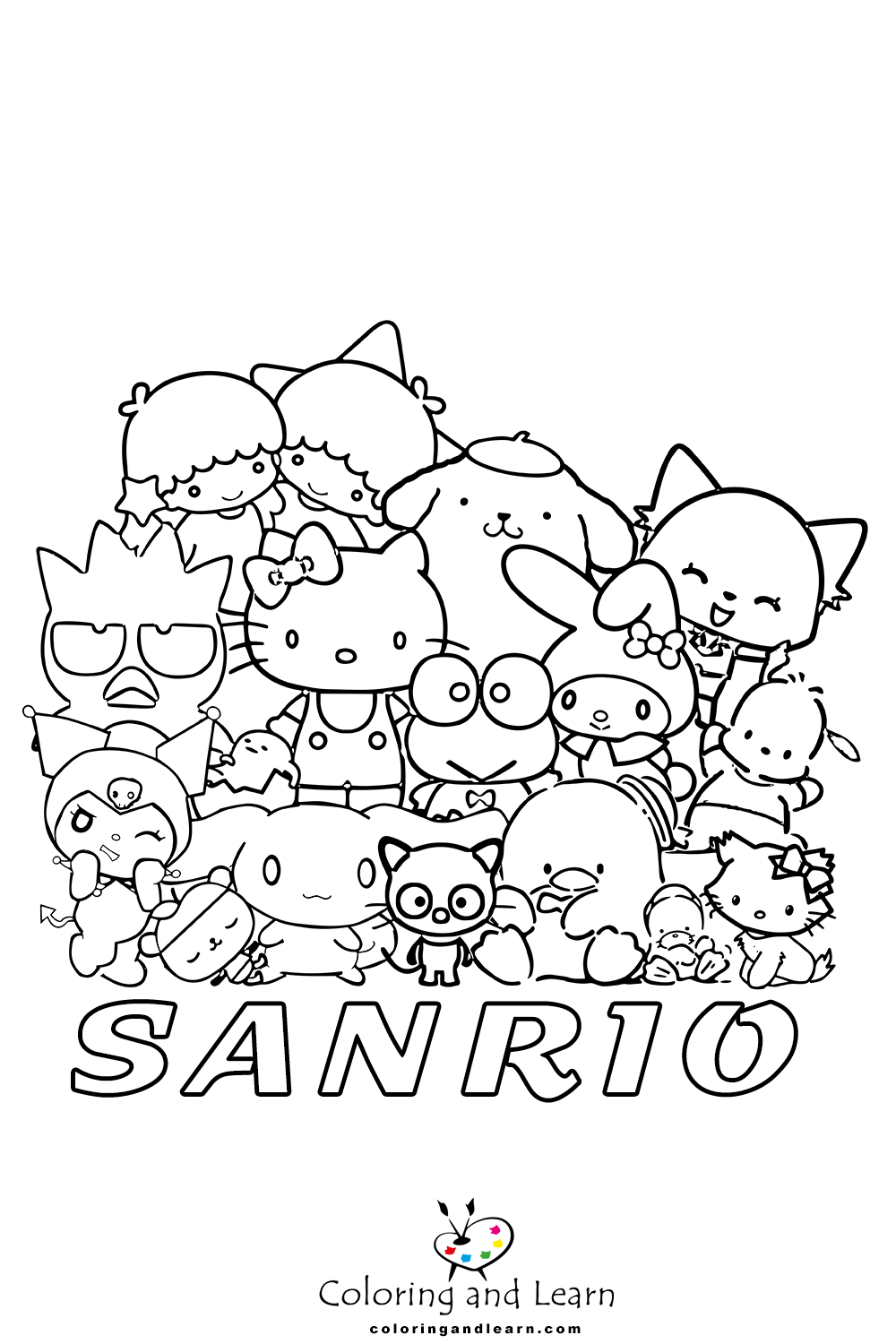 Sanrio Coloring Pages Coloringandlearn Hello Kitty Coloring