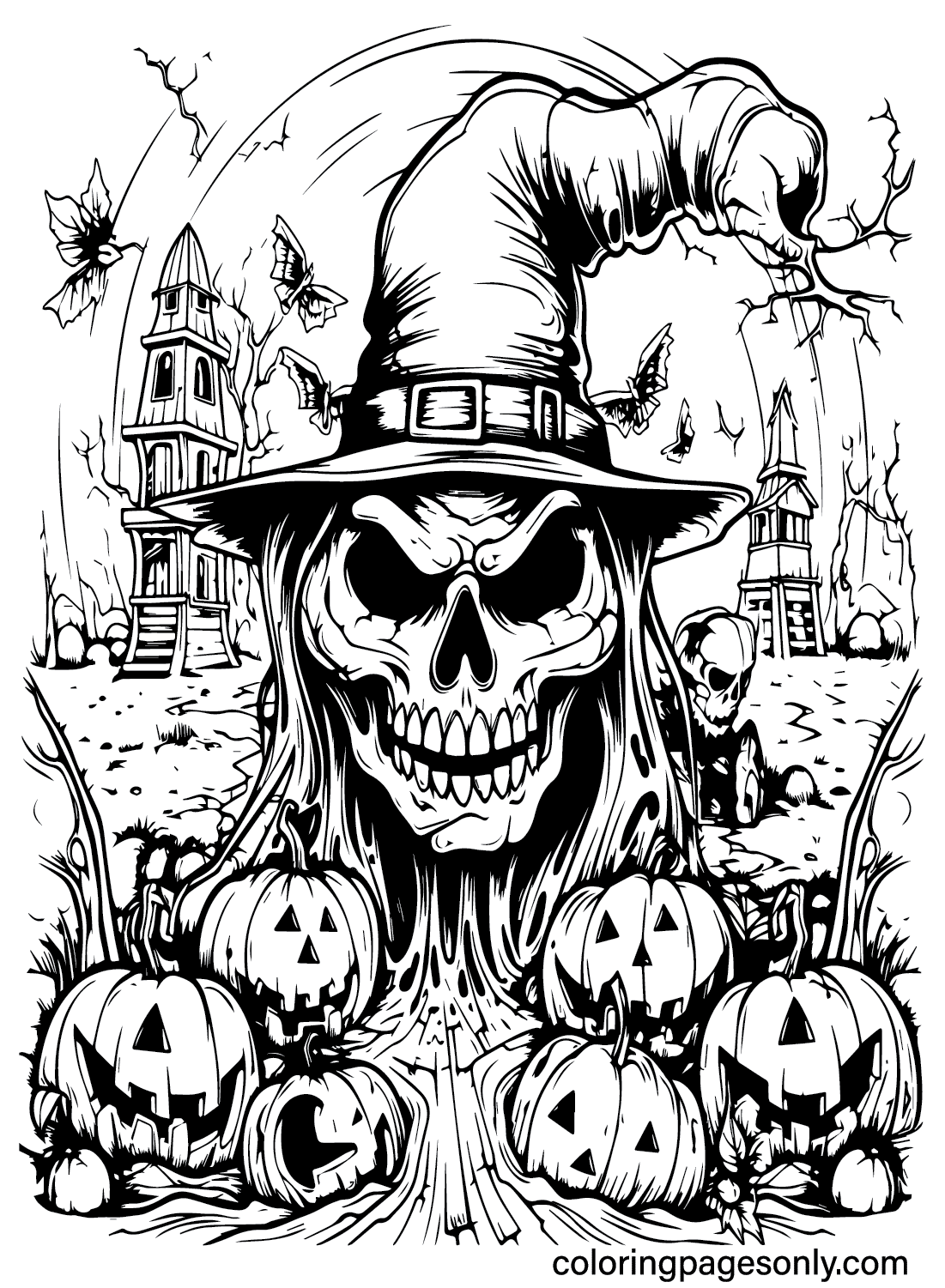 Scary Halloween Coloring Pages Scary Halloween Coloring Pages