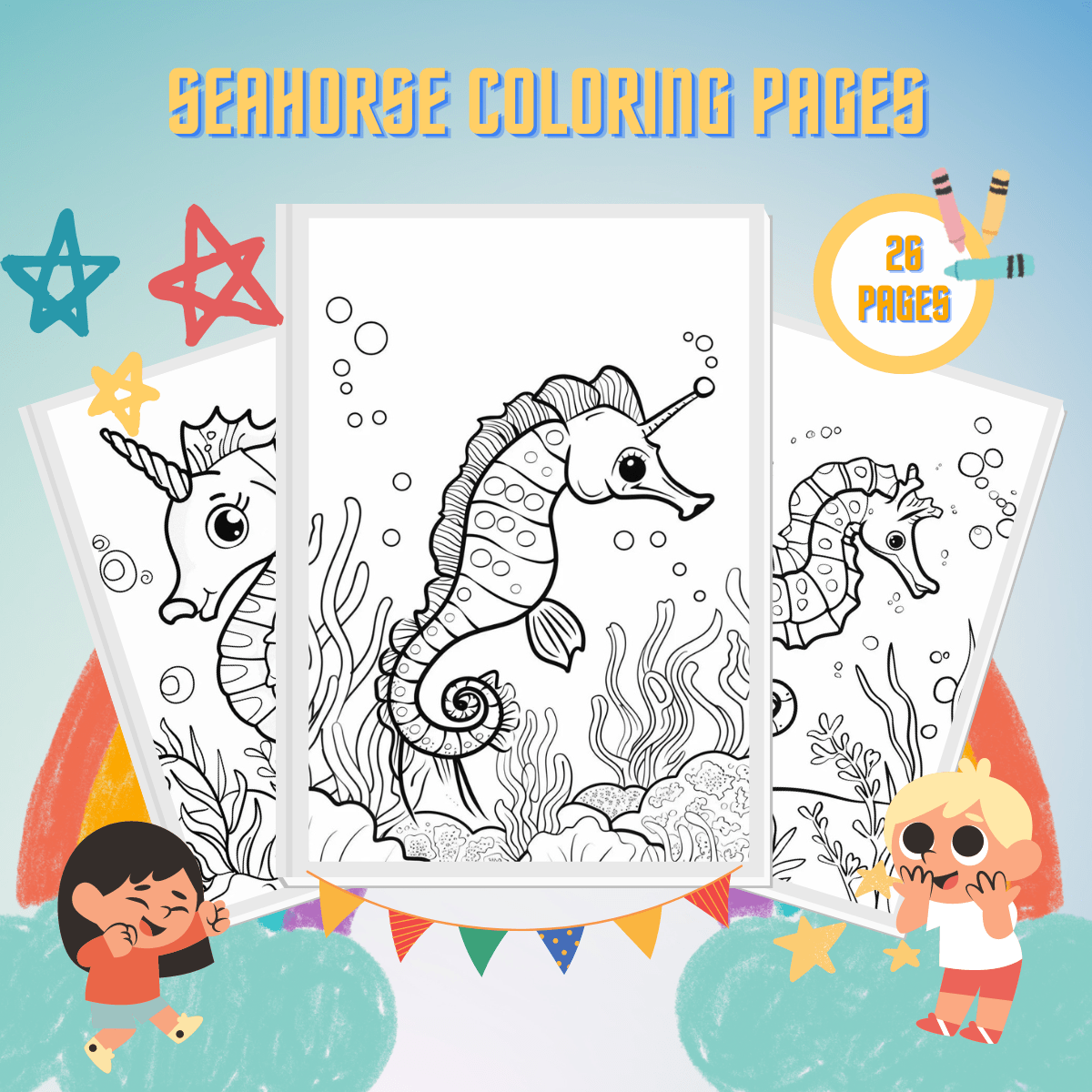 Seahorses Coloring Pages 2025 Seahorses Coloring Pages 2025
