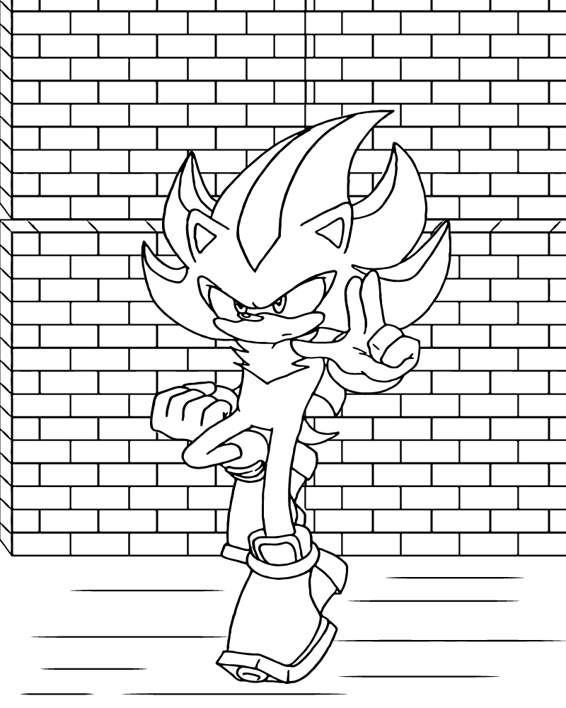 Shadow Sonic Coloring Page Shadow Sonic Coloring Page