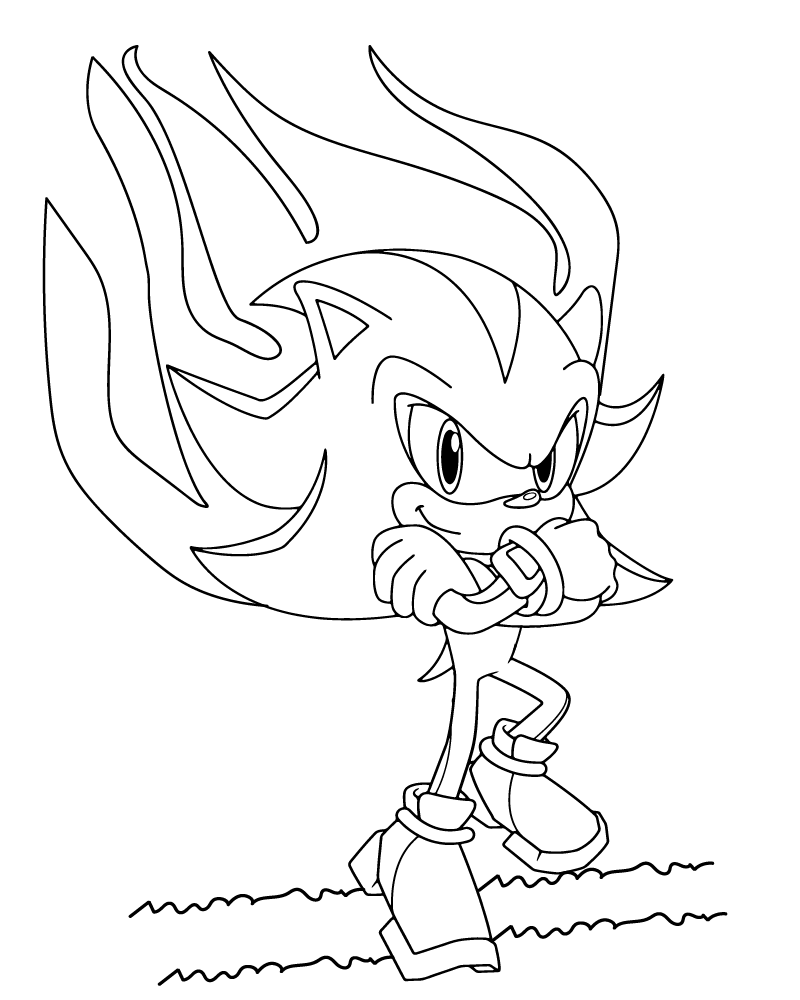 shadow sonic coloring page shadow sonic coloring page