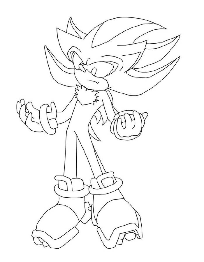 Shadow The Hedgehog Coloring Pages Free Printable PDF 