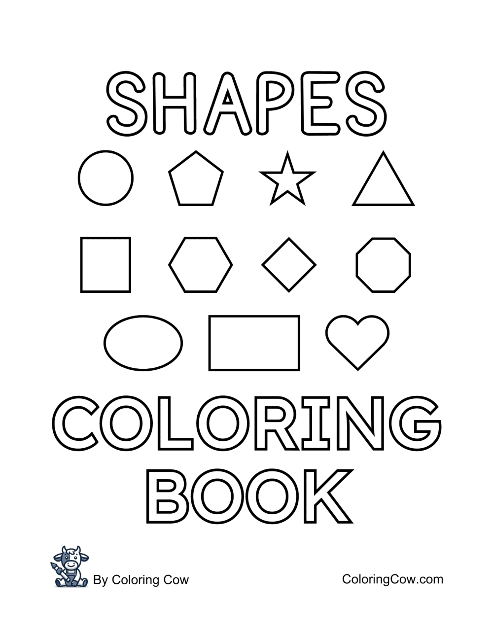 Shapes Coloring Pages Coloring Cow