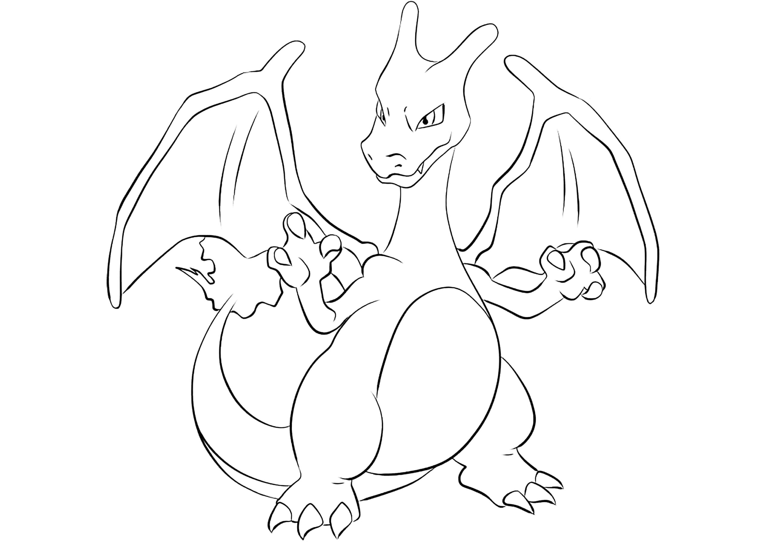 Simple Coloring Page Of Charizard Pokemon Coloring Pages For Kids Simple Coloring Page Of Charizard Pokemon Coloring Pages For Kids