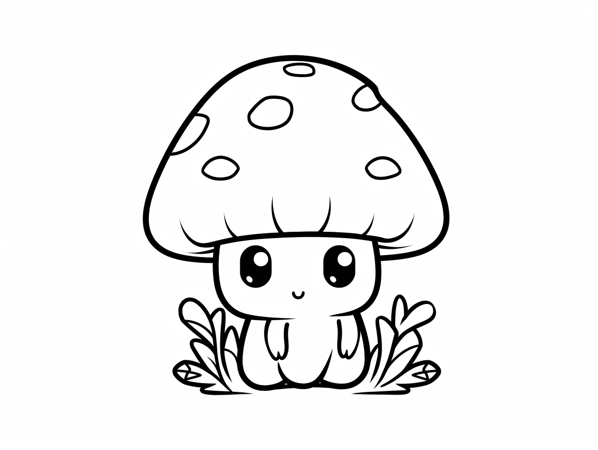 Simple Mushroom Coloring Page Coloring Page