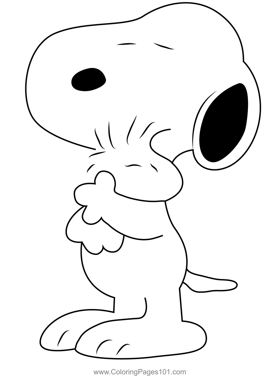 Snoopy And Woodstock Coloring Page For Kids Free Snoopy Printable 