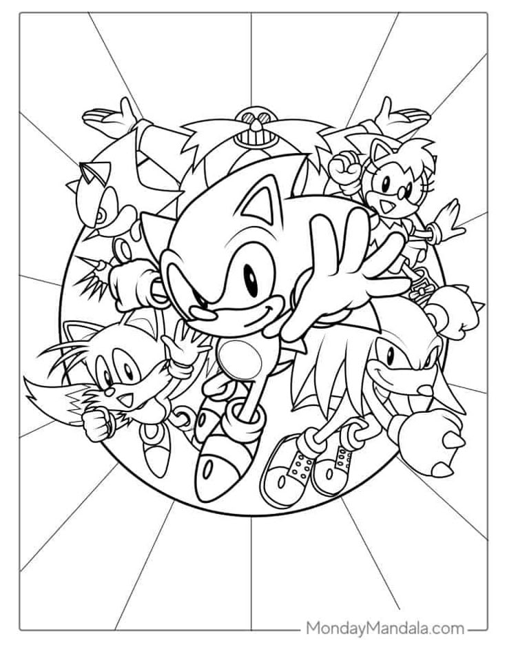 sonic and friends coloring pages