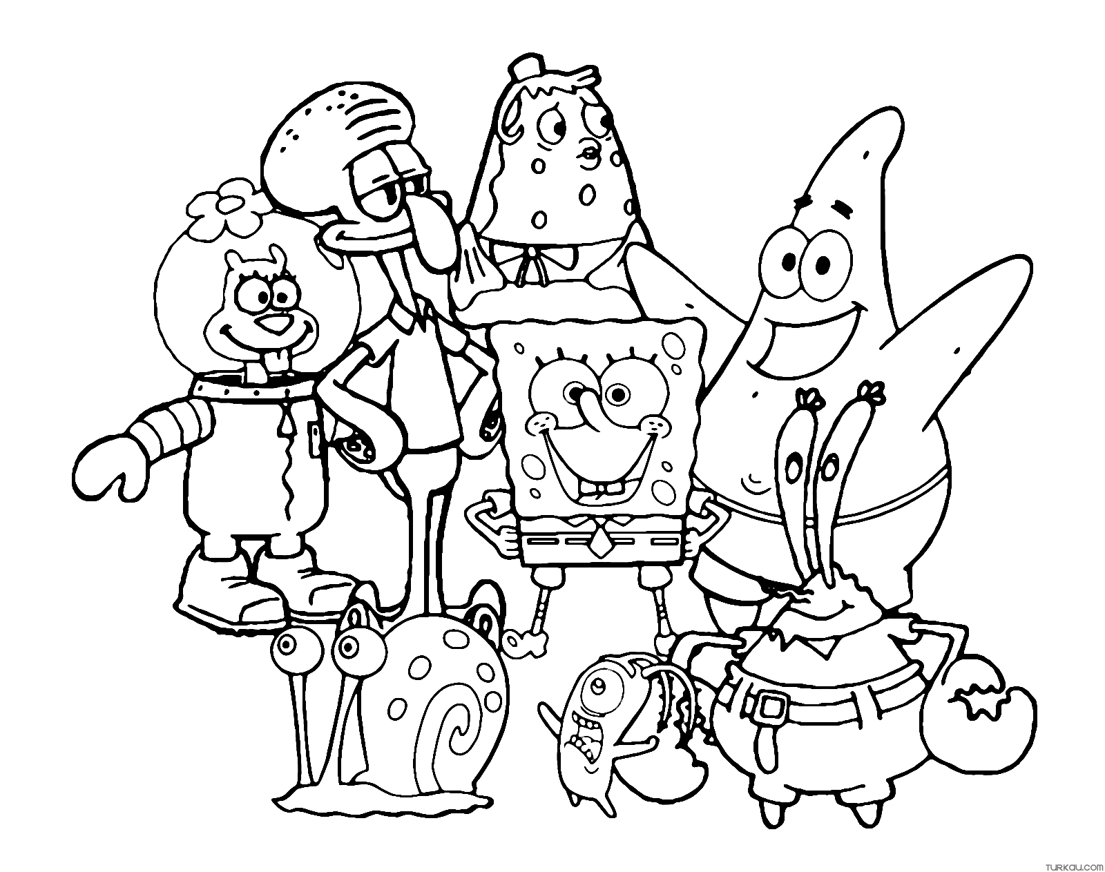 Spongebob Characters Coloring Pages Printable Art And Words Spongebob Characters Coloring Pages Printable Art And Words