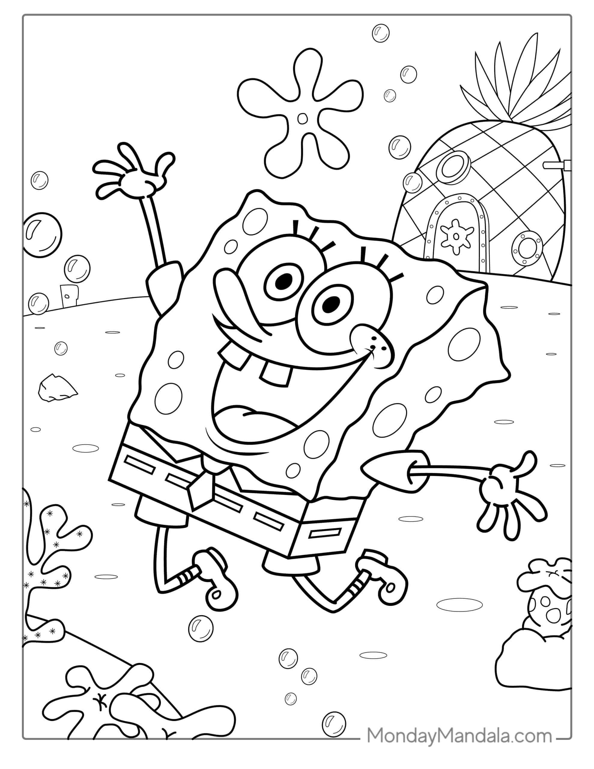 spongebob color pages to print spongebob color pages to print