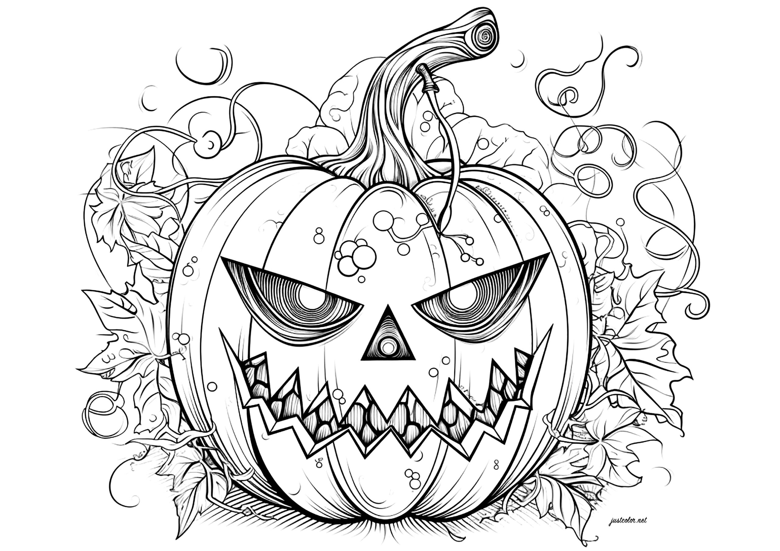 Spooky Halloween Pumpkin Halloween Coloring Pages For Adults Page Spooky Halloween Pumpkin Halloween Coloring Pages For Adults Page