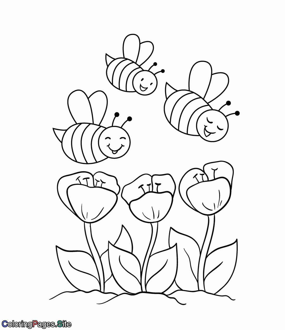 Spring Bees Online Coloring Page Coloring Pages Online