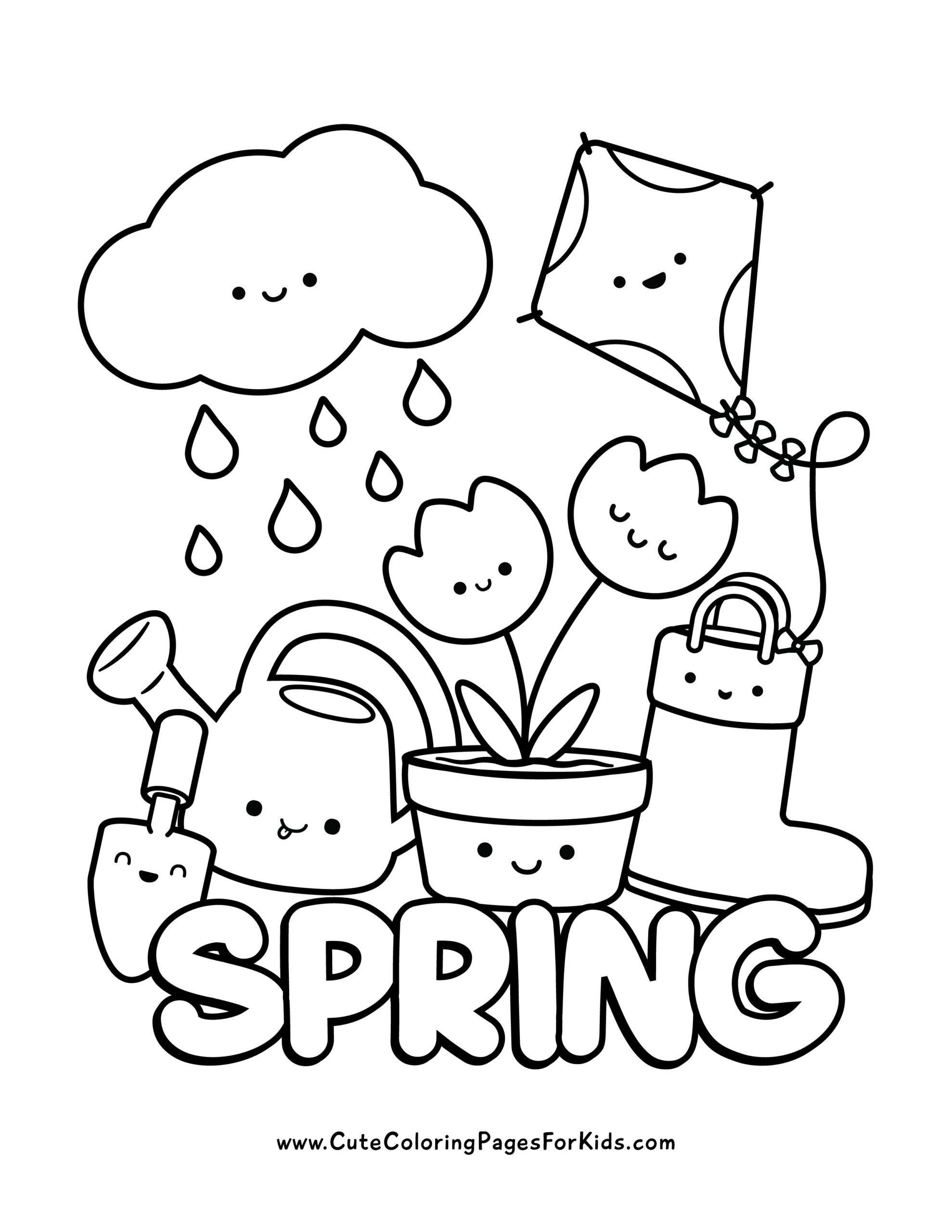 Spring Coloring Pages 7 Free Printable PDFs Cute Coloring Pages For Kids Spring Coloring Pages 7 Free Printable PDFs Cute Coloring Pages For Kids