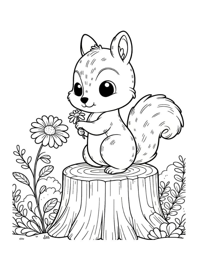 Squirrel Coloring Page Squirrel Coloring Page