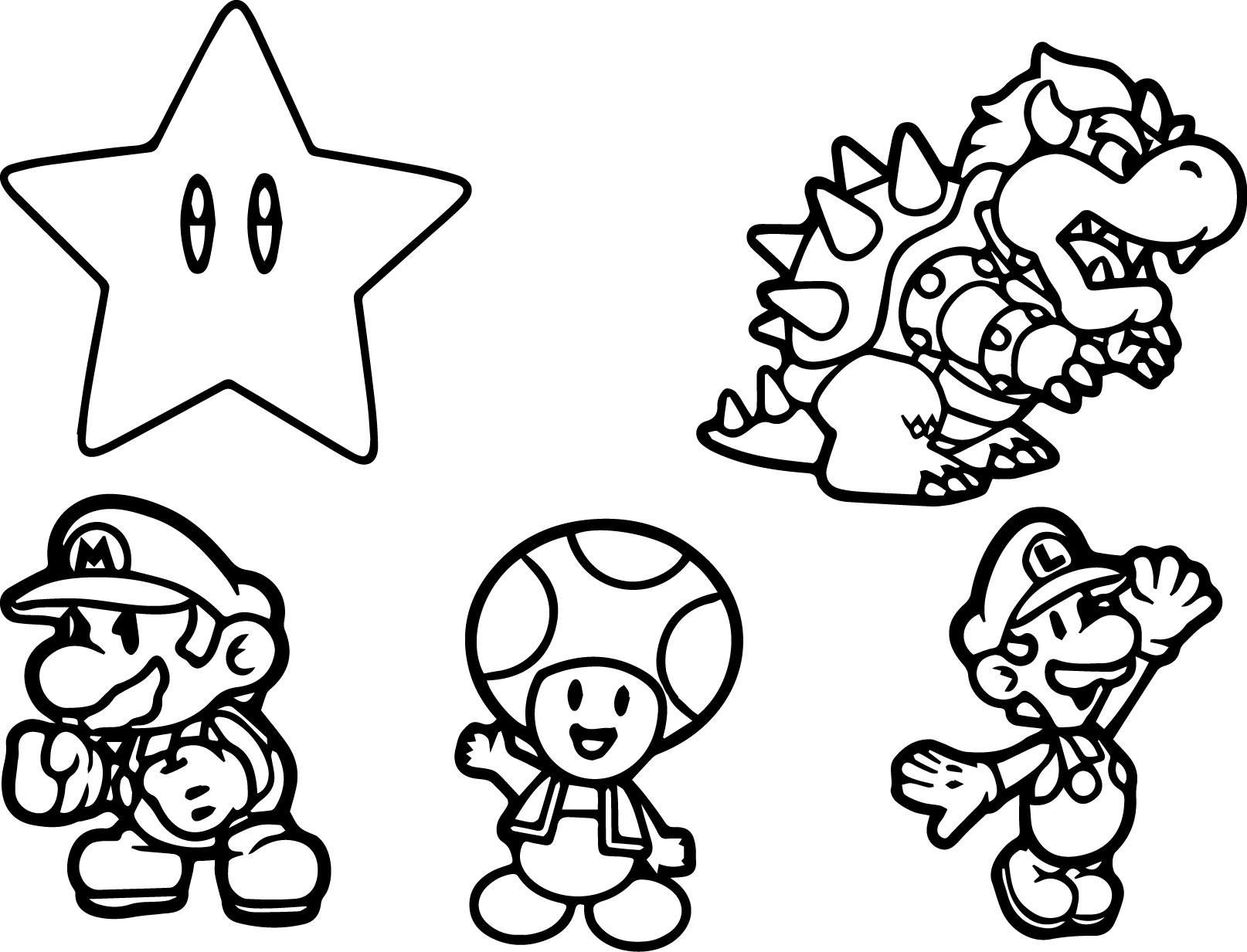 Super Mario Bros Characters Coloring Pages Coloring Home