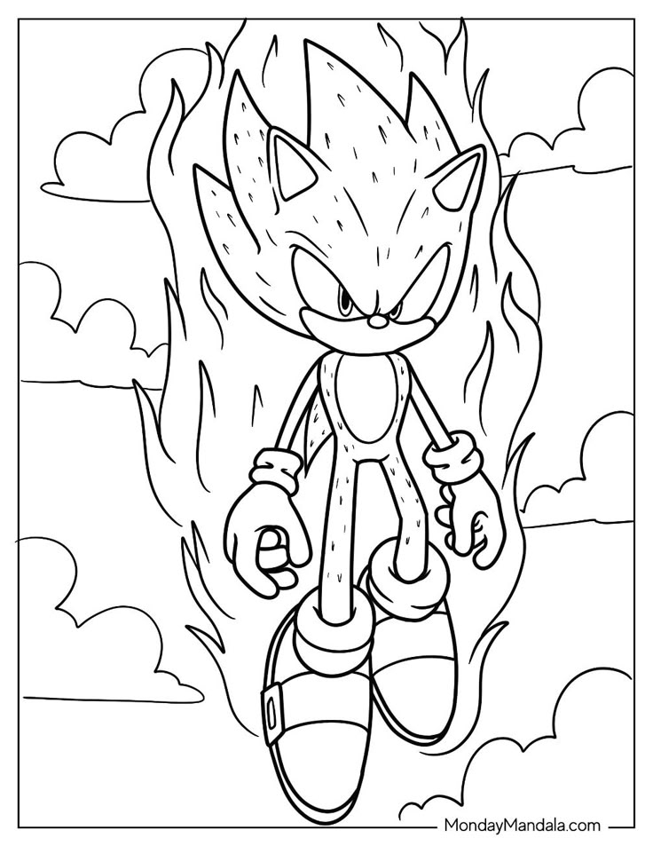 Super Sonic Hedgehog Coloring Pages 2025 