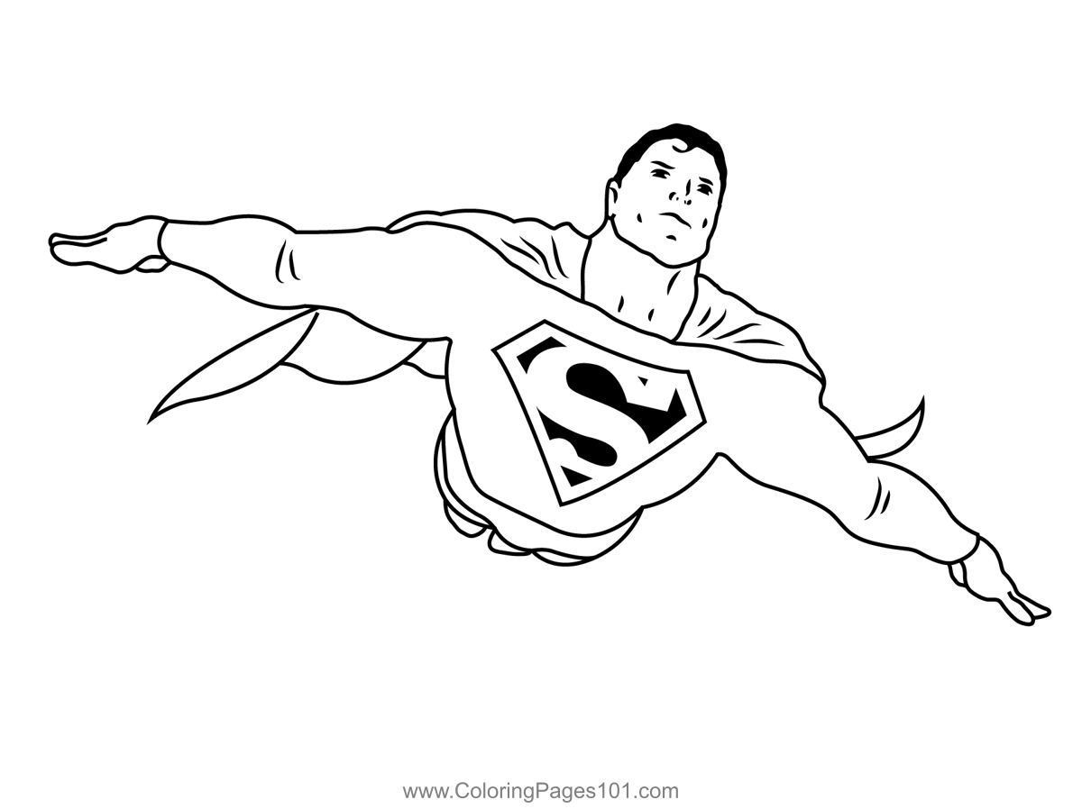 Superman Flying Coloring Page For Kids Free Superman Printable Superman Flying Coloring Page For Kids Free Superman Printable
