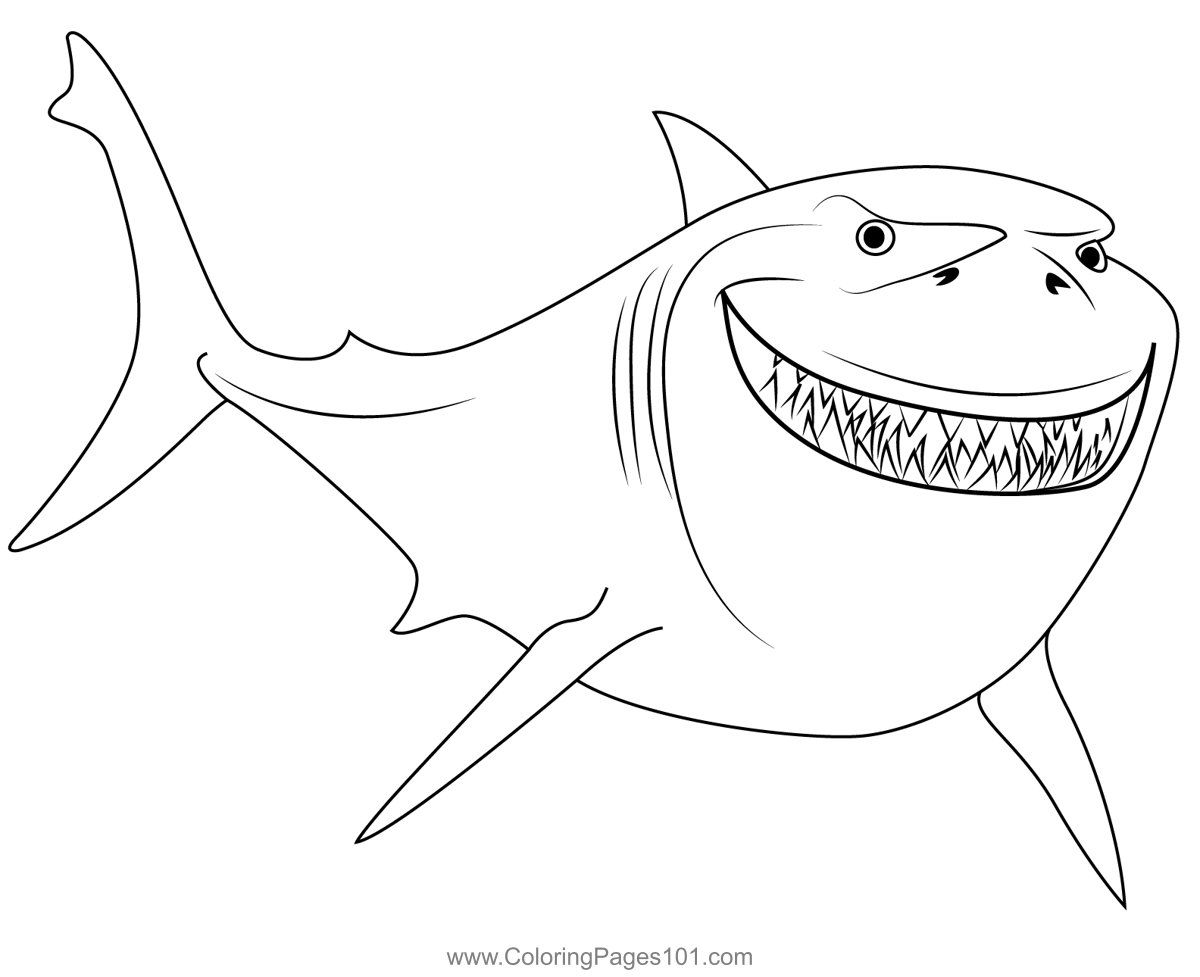 The Bruce Coloring Page For Kids Free Finding Nemo Printable Coloring 