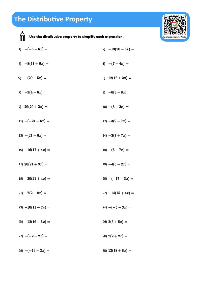 The Distributive Property Worksheets Worksheets Library