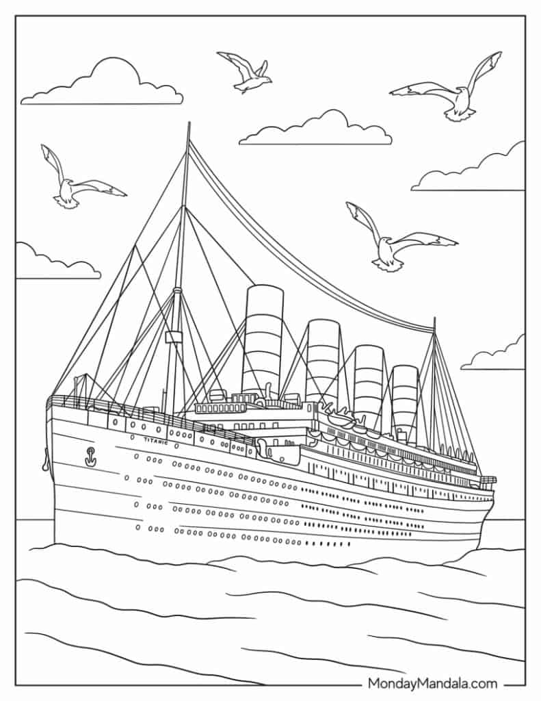 Titanic Coloring Pages Coloring Nation