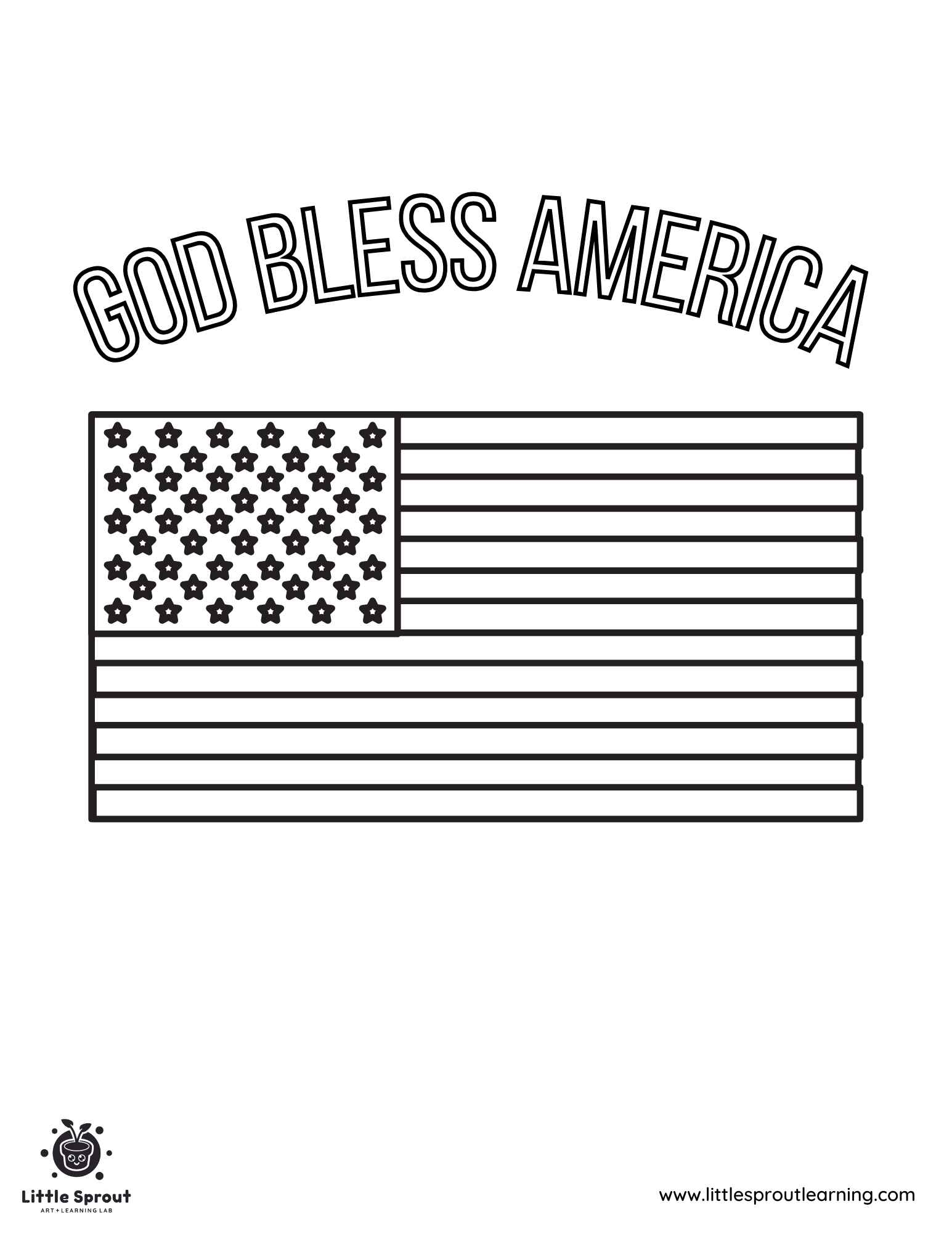 Top American Flag Coloring Page Little Sprout
