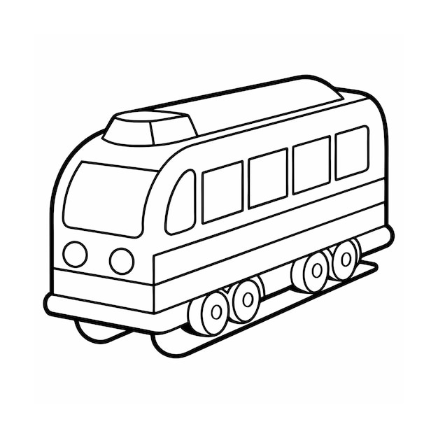 Trains Coloring Pages For Kids Book Premium Vector