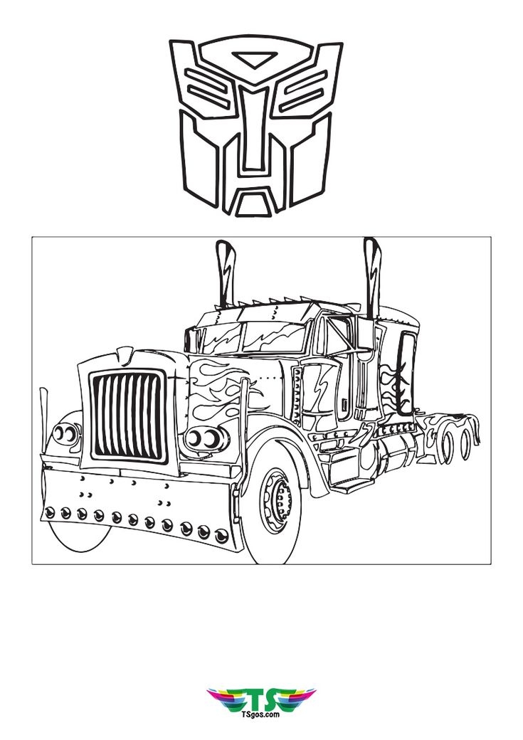 Transformer Optimus Prime Coloring Page Free Download