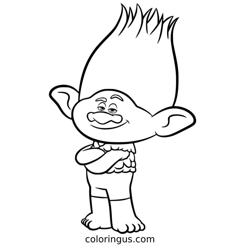 Trolls Coloring Pages Free Printable PDF