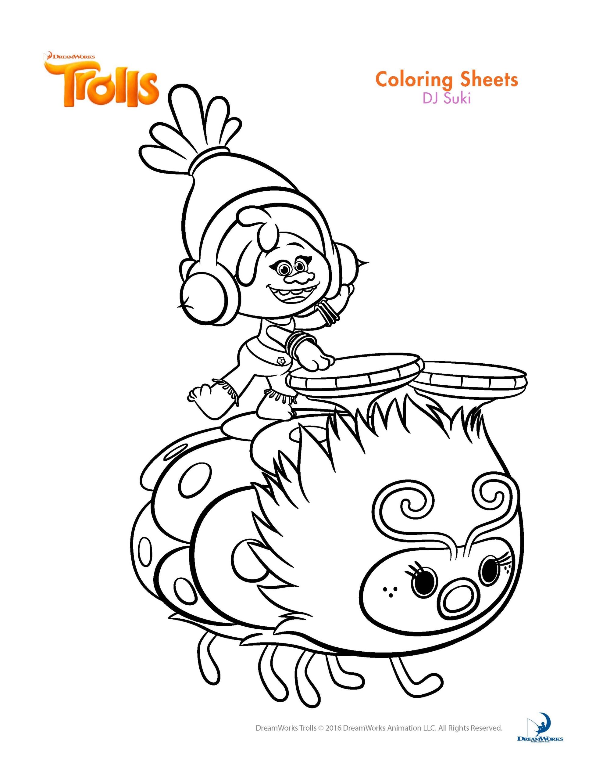 trolls the movie coloring pages