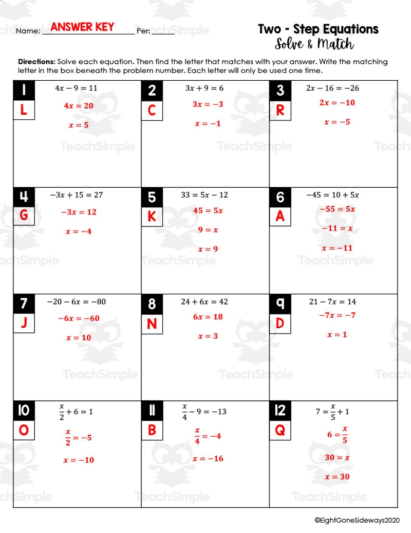 Two Step Equations Solve Match Worksheet Worksheets Library Two Step Equations Solve Match Worksheet Worksheets Library