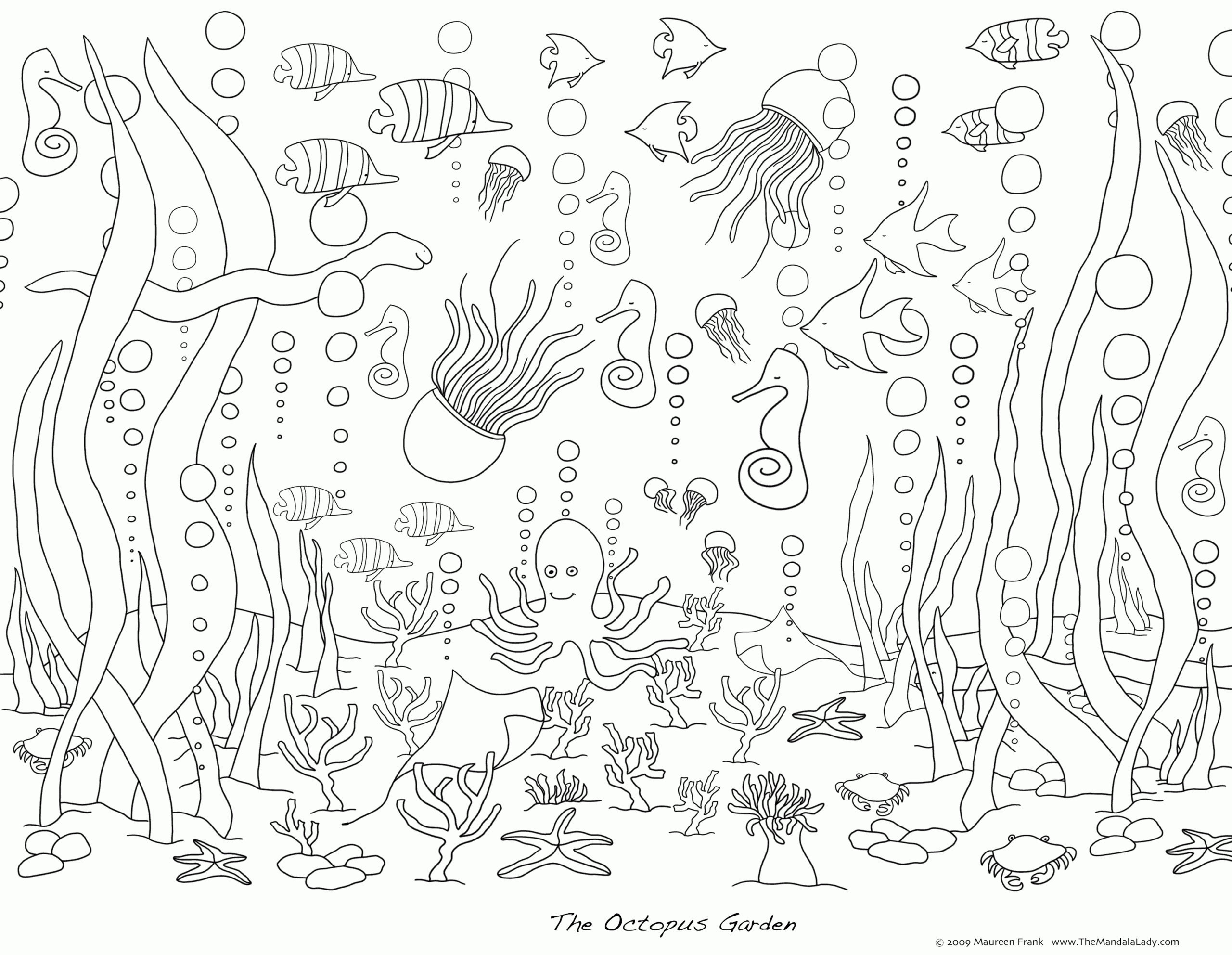 Under The Ocean Coloring Page Coloring Home