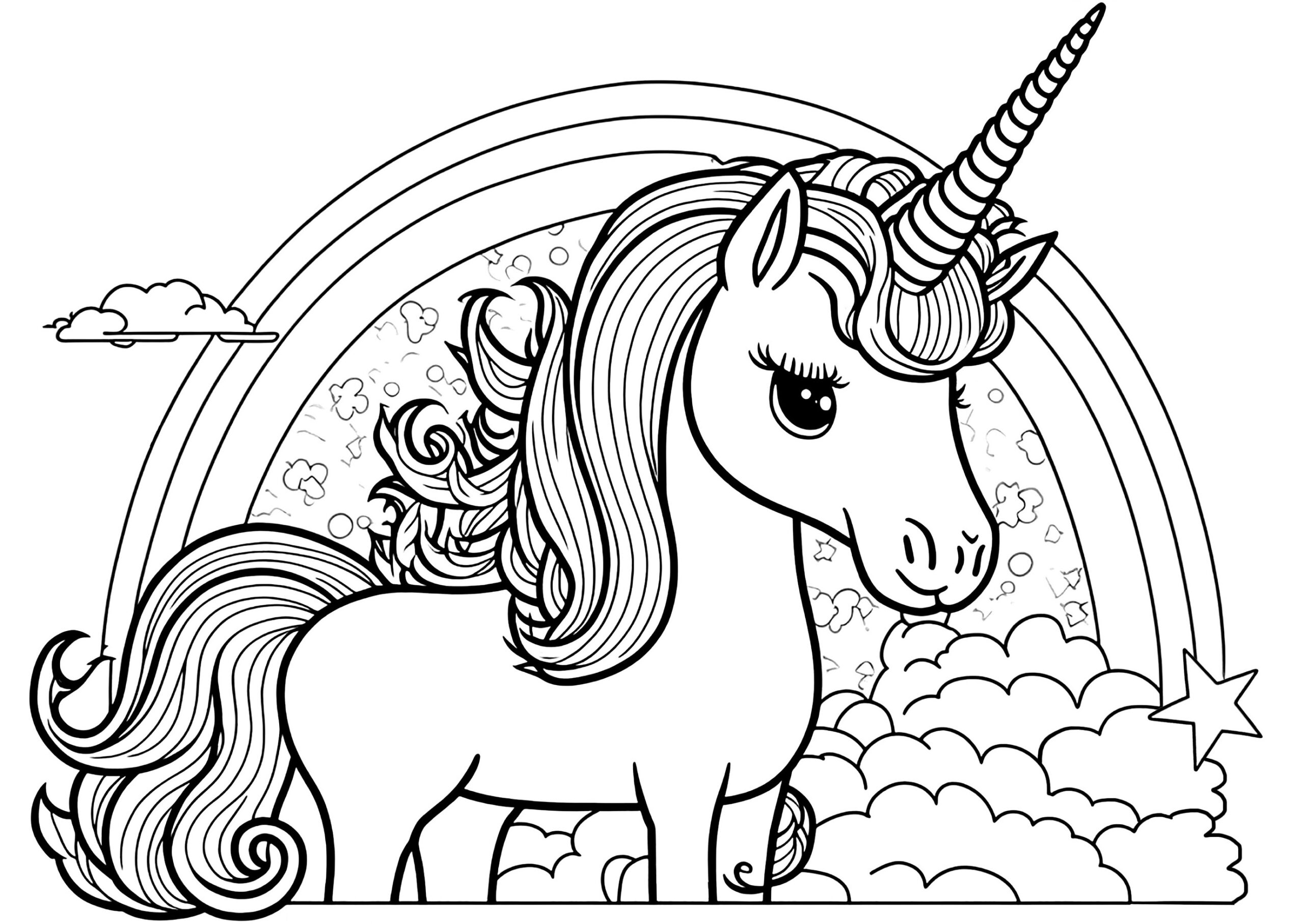 Unicorn And Rainbow Unicorns Kids Coloring Pages 55 OFF