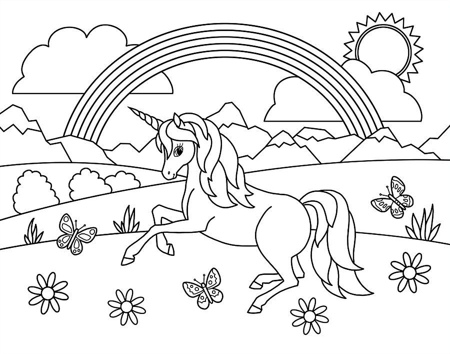 Unicorn Rainbow Coloring Pages Coloring Book Unicorn Rainbow Coloring Pages Coloring Book