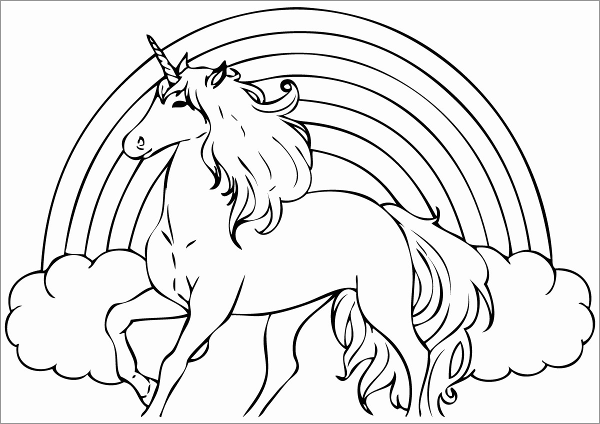 Unicorn Rainbow Coloring Pages ColoringBay