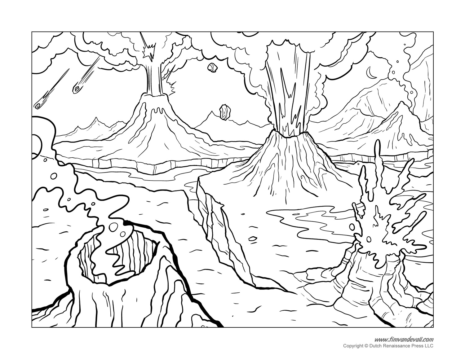Volcano Coloring Pages Volcano Coloring Pages