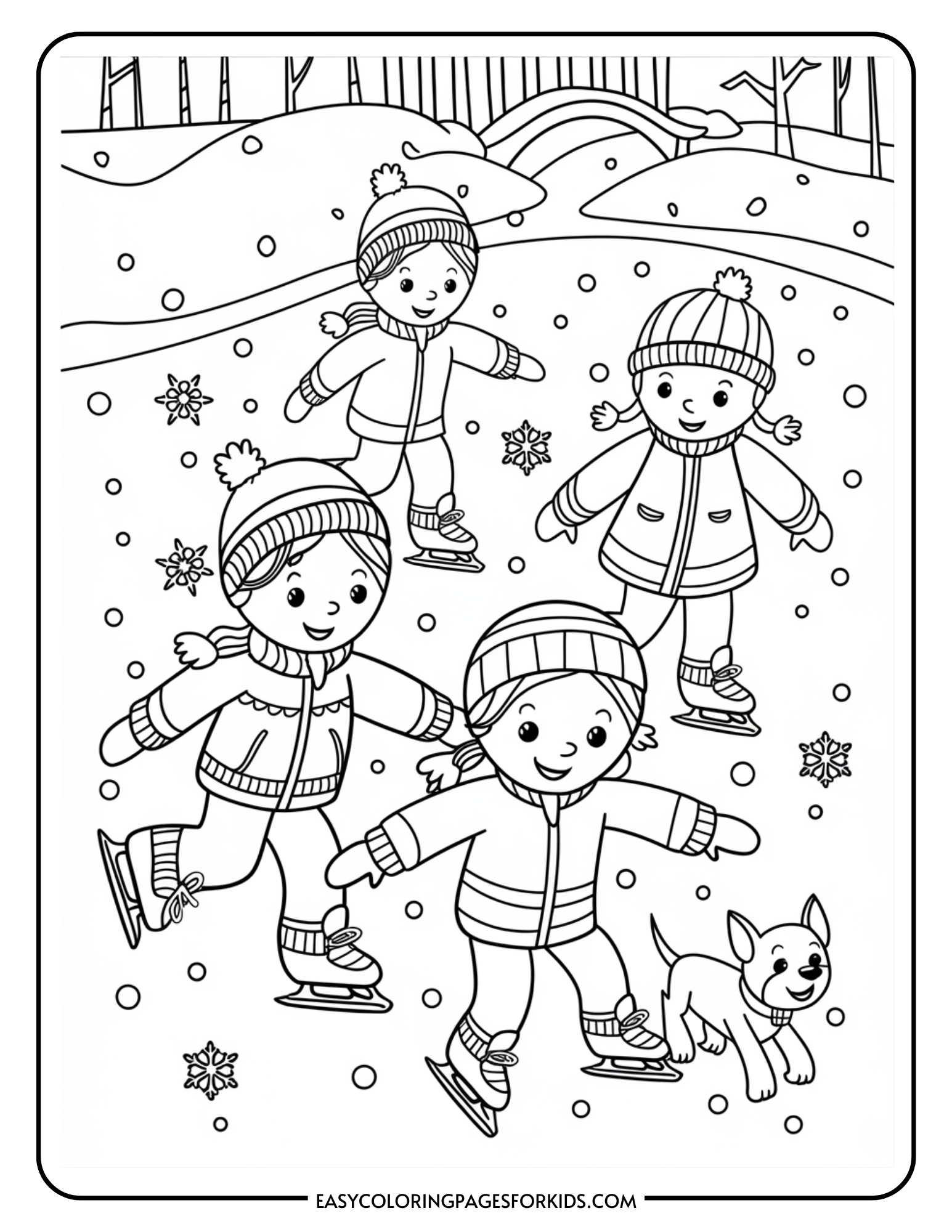 Winter Coloring Pages 4 Free Printable Pages Easy Coloring Pages Winter Coloring Pages 4 Free Printable Pages Easy Coloring Pages