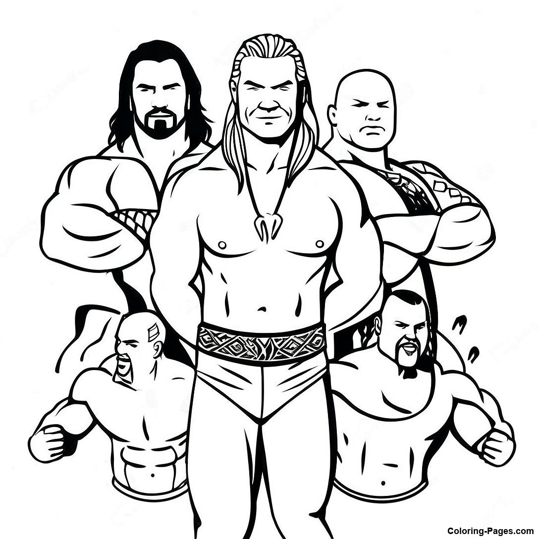 Wwe Superstars Coloring Page Coloring Pages