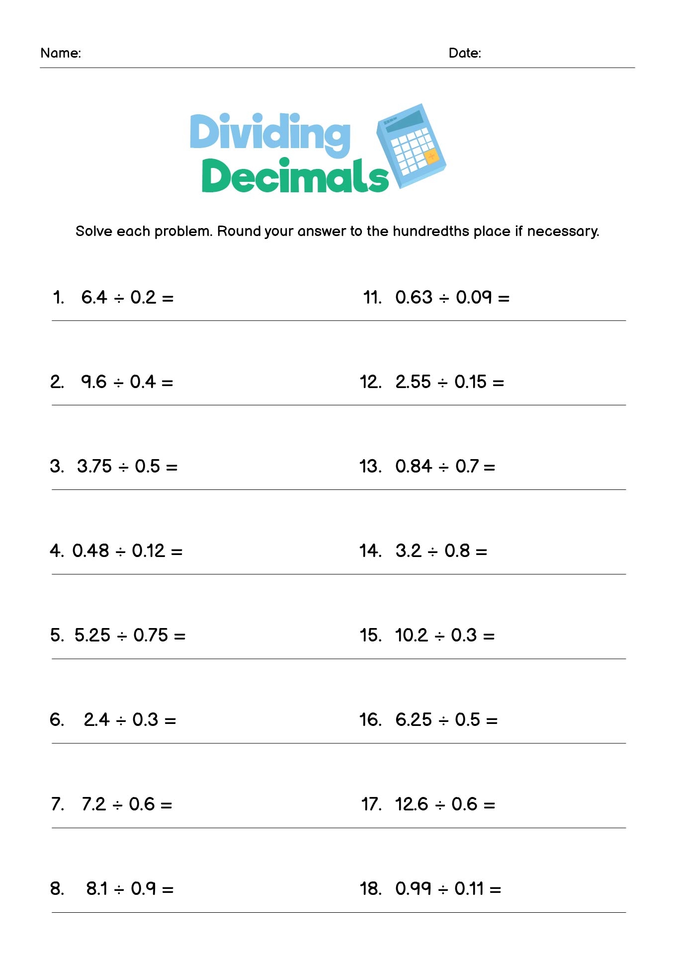 decimal division worksheet decimal division worksheet