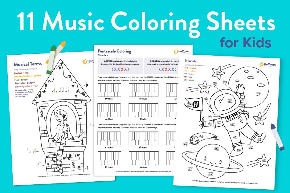 11 Music Coloring Sheets For Kids Printable PDFs