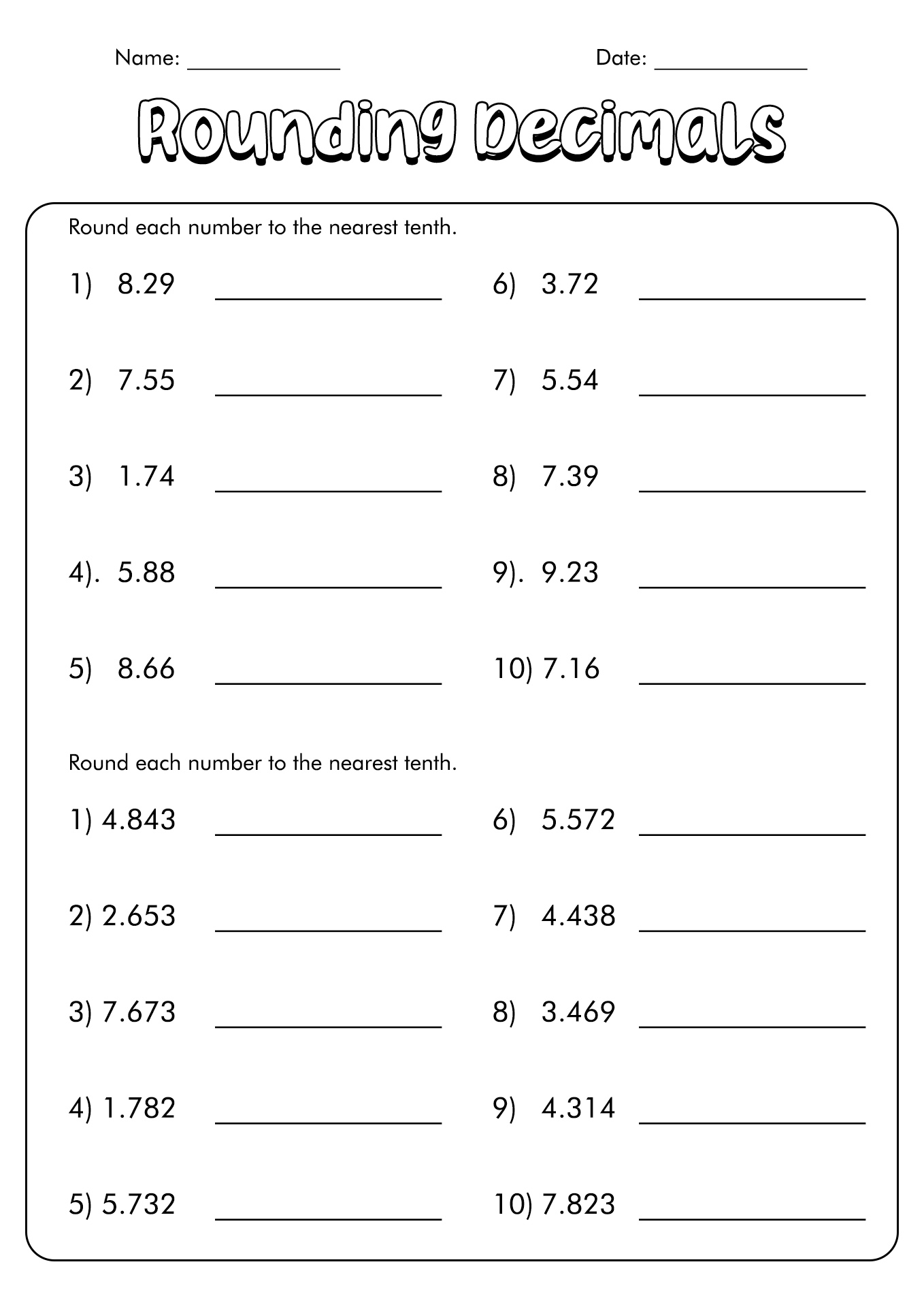 11 Rounding Decimals Number Line Worksheet Free PDF At Worksheeto 11 Rounding Decimals Number Line Worksheet Free PDF At Worksheeto