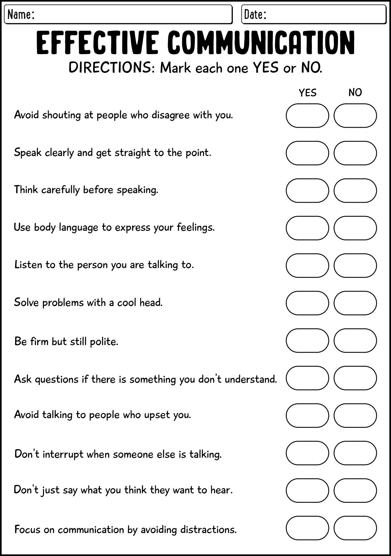 12 Effective Communication Skills Worksheets Printable In 2025 
